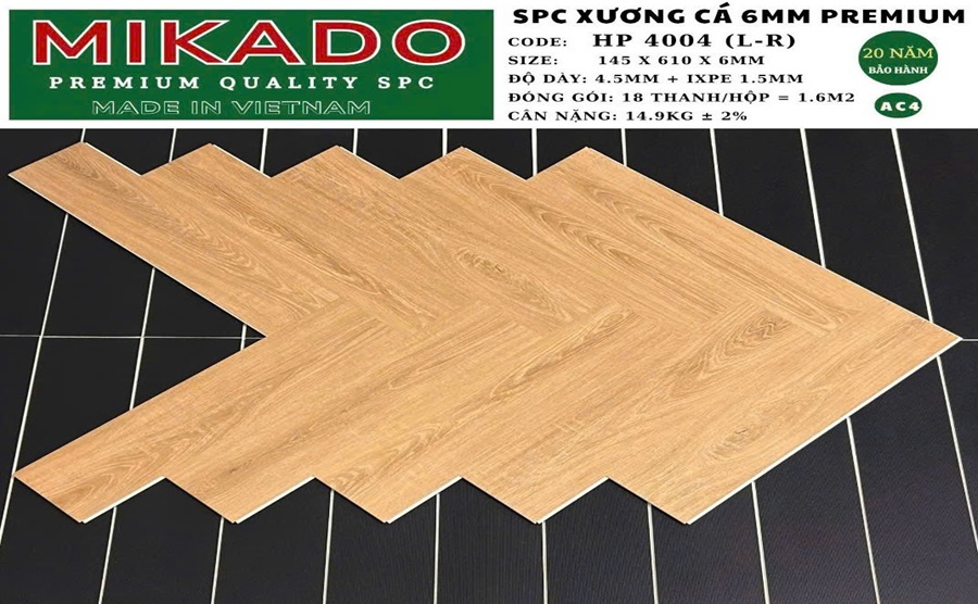 Sàn nhựa xương cá Mikado 6mm HP 4004